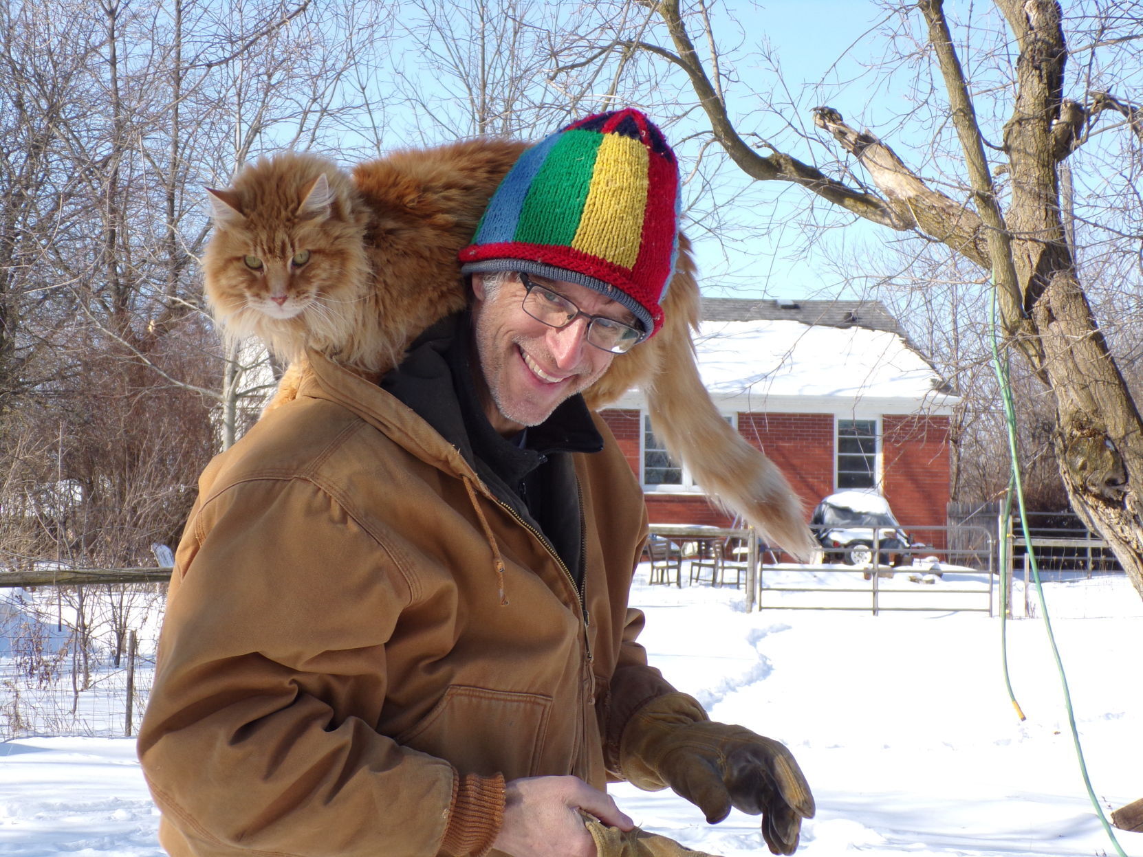 Elliot on Charlie's shoulders
